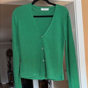 New Mango Vibrant Green Cardigan